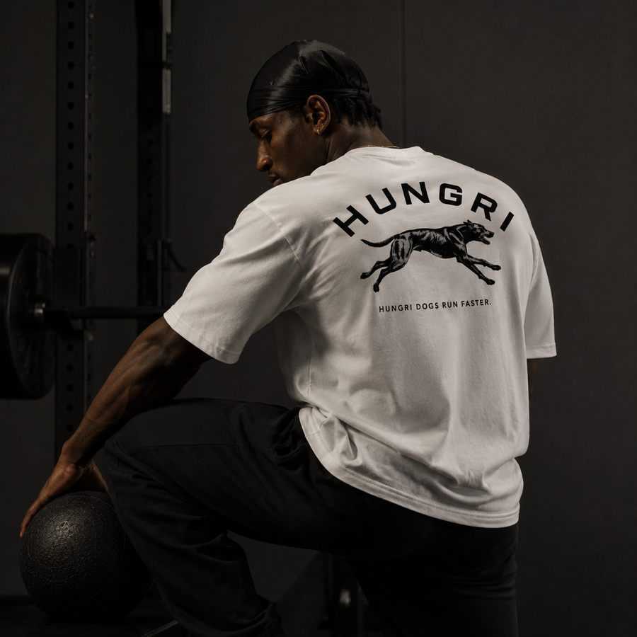 Shop HUNGRI Tees — premium heavyweight gym t-shirts