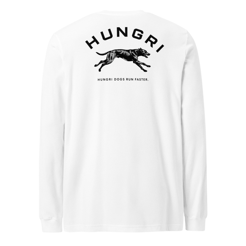 HUNGRI Dogs Long Sleeve in White - back view