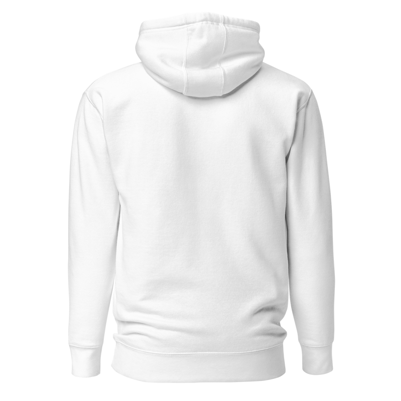 HUNGRI Core Hoodie in White - back view